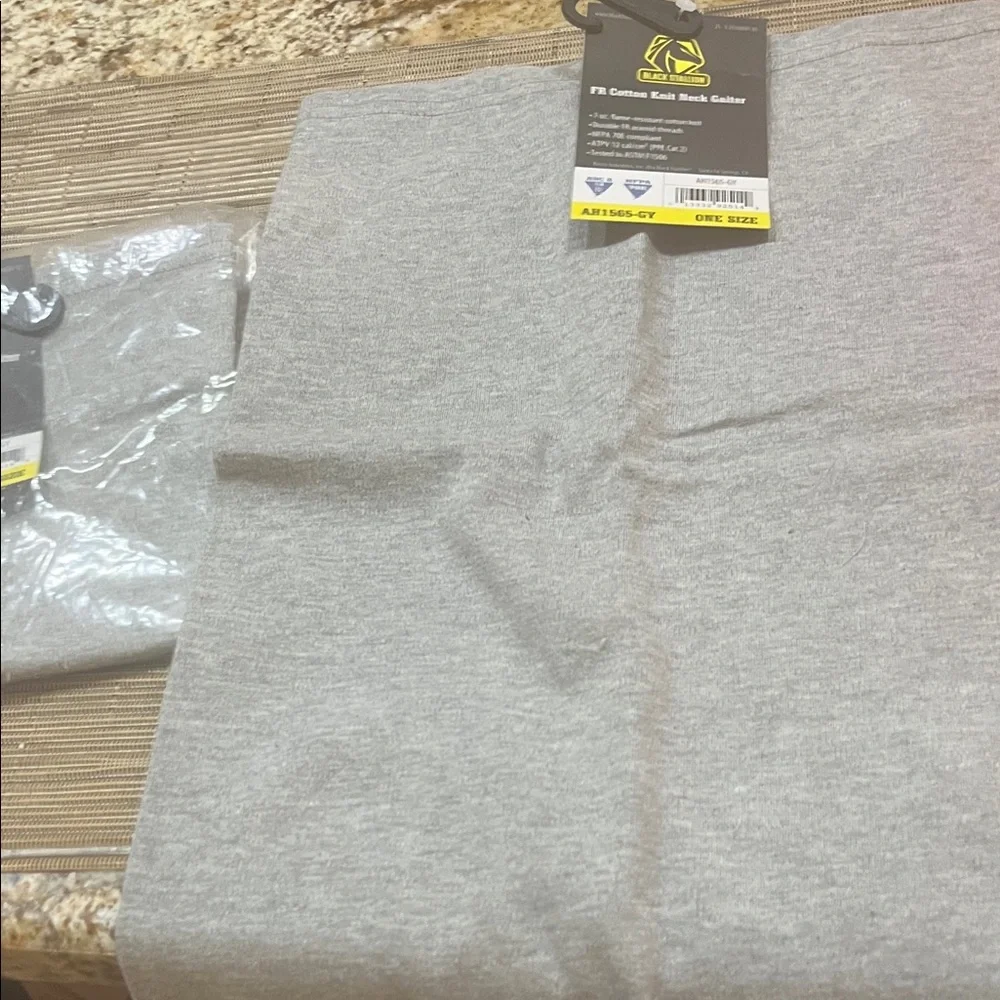 Gray Cotton Knit Neck Gaiter
